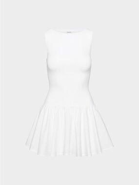 Aritzia Babaton White Poplin Dress